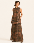 Mosaic Bloom Xiangyun Silk Two-Piece Set