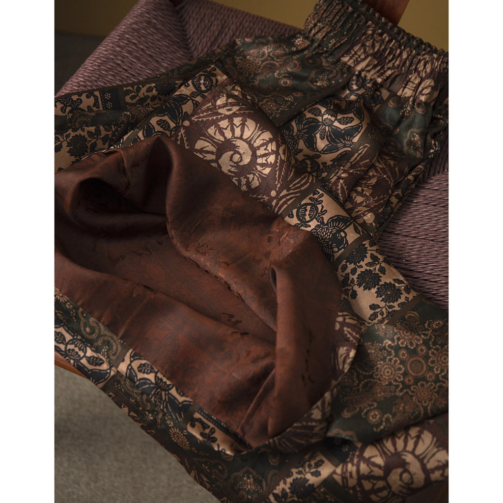 Mosaic Bloom Xiangyun Silk Two-Piece Set