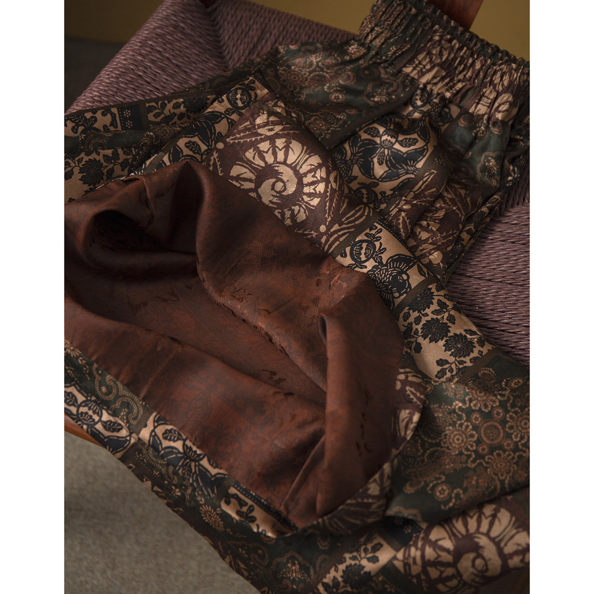 Mosaic Bloom Xiangyun Silk Two-Piece Set