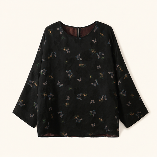 Butterfly Reverie Xiangyun Silk Blouse
