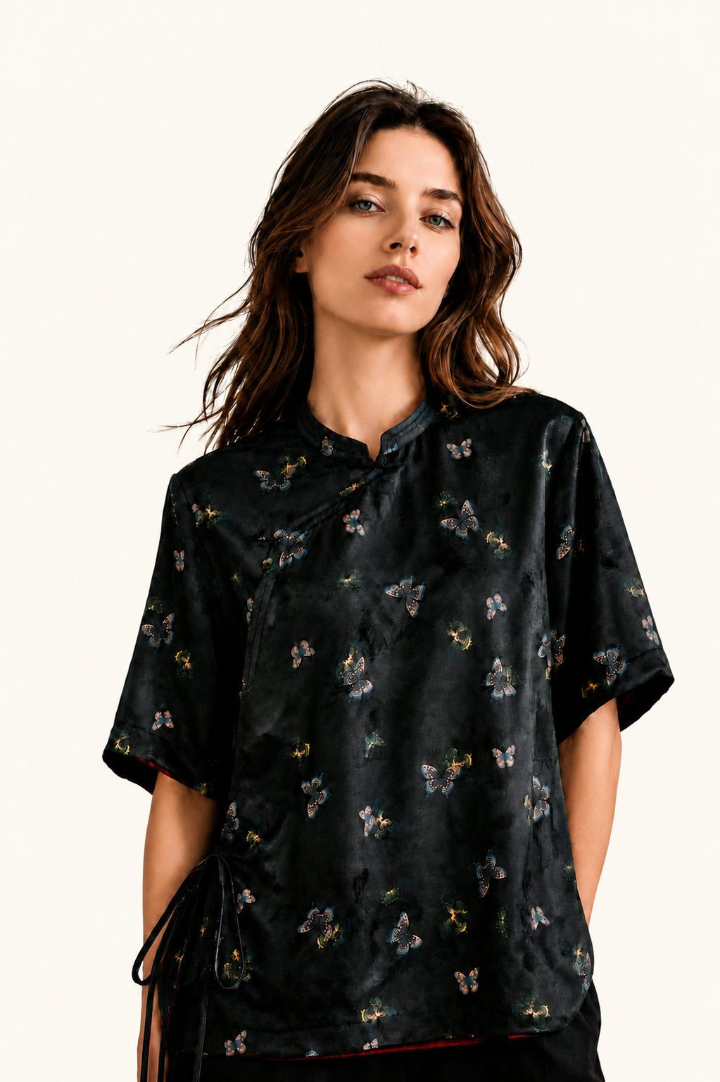 Butterfly Shadow Silk Top