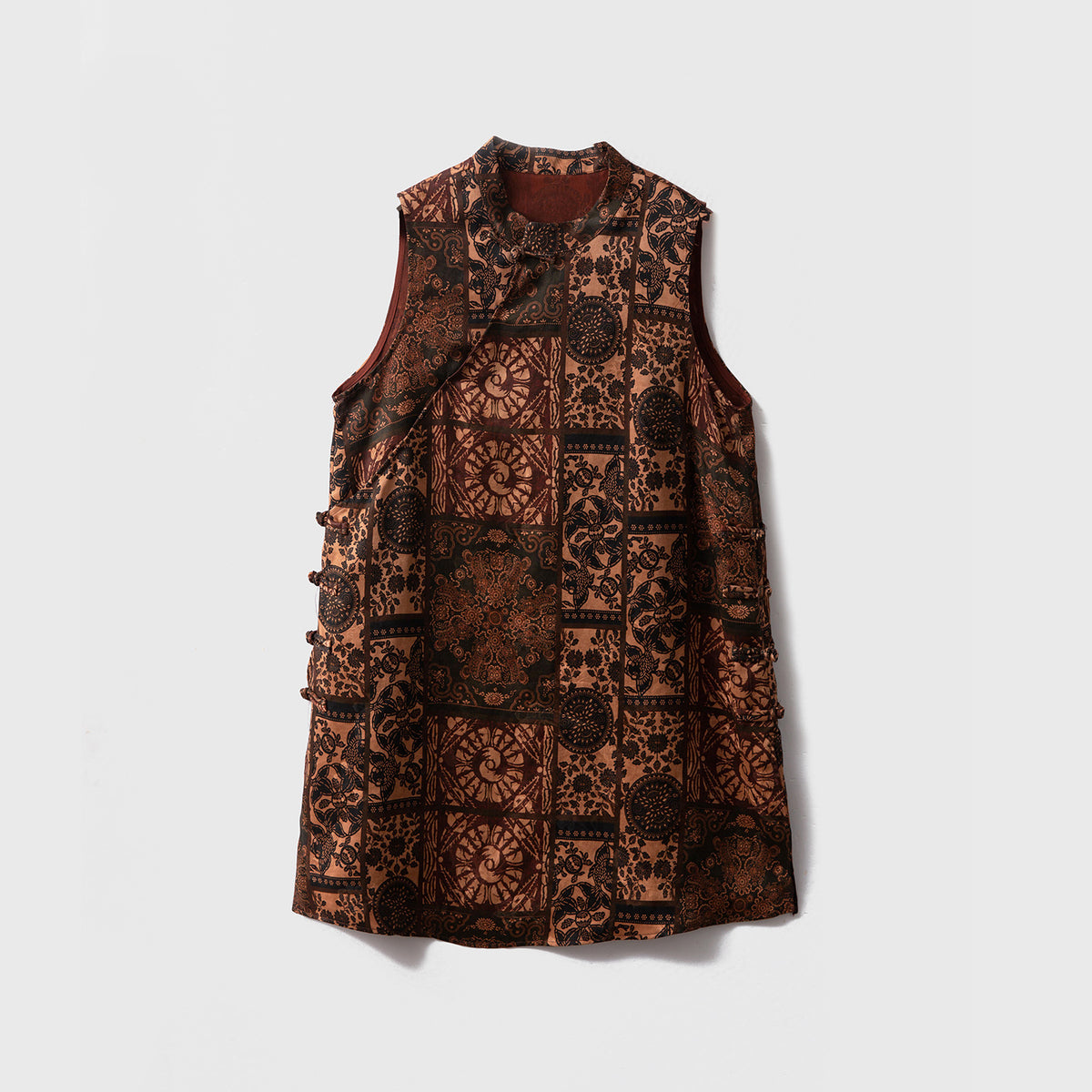 Mosaic Bloom Xiangyun Silk Two-Piece Set